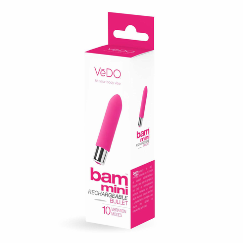 Mini Rechargeable Silicone Bullet Vibrator Foxy Pink 3.5" Silicone