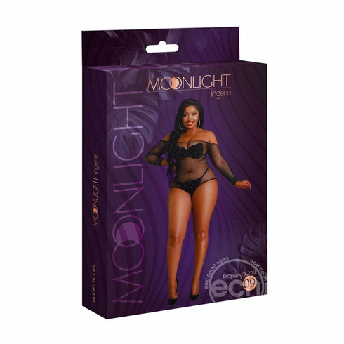 Moonlight Lingerie Bodystocking Black Plus Bodystockings