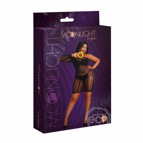 Moonlight Lingerie Mini Dress Black
