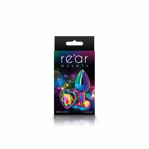 Multicolor Heart Anal Plug Rainbow S Stainless Steel