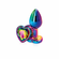 Multicolor Heart Anal Plug Rainbow S Stainless Steel