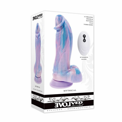 Mythical Rechargeable Silicone Dildo Multicolor 6.2" Silicone Remote