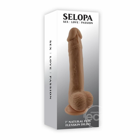 Natural Feel Flexskin Dildo Brown 9.2" TPE/TPR/ABS