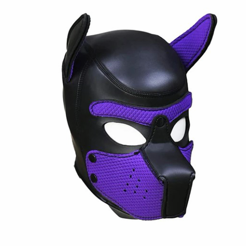 Neoprene Puppy Hood Black and Purple One Size