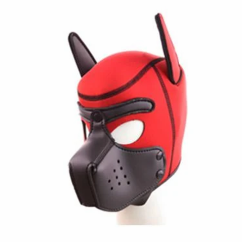 Neoprene Puppy Hood Red and Black One Size
