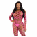 Never Say Never Crop Top and Tights Set Neon Pink One Size Crop Top/Pantyhose
