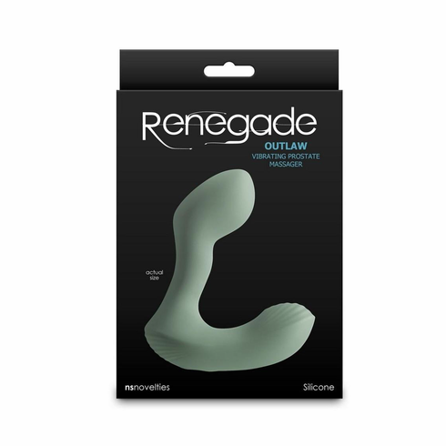Outlaw Rechargeable Silicone Prostate Stimulator Green 3.7" Silicone