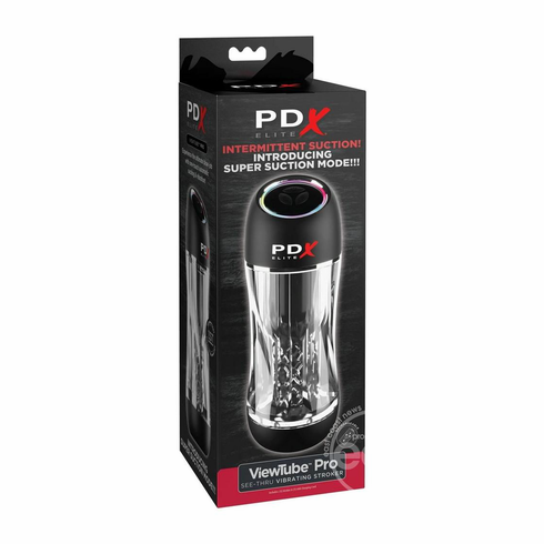 PDX Elite ViewTube Pro Rechargeable Stroker Clear/Black 9" TPE/TPR/ABS
