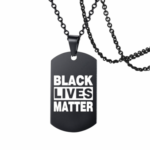 Pendant/Necklaces - Black Lives Matter Black Adjustable Dog Tag