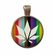 Pendant/Necklaces - Glass Cabochon Rainbow Adjustable