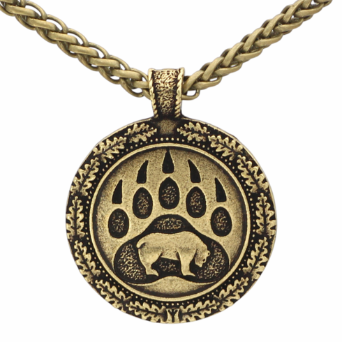 Pendant/Necklaces - Nordic Viking Bear Paw Gold Adjustable