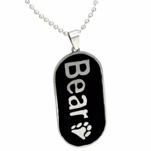Pendants/Necklaces - Bear Black Adjustable Dog Tag