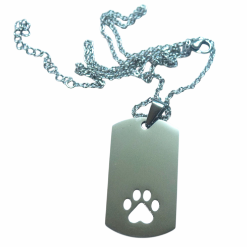 Pendants/Necklaces- Bear Claw Silver Adjustable Dog Tag