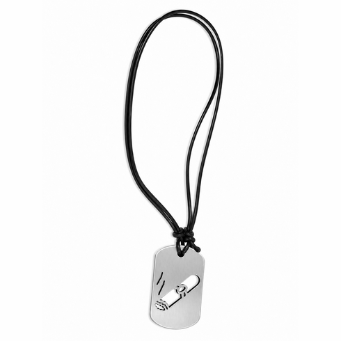 Pendants/Necklaces -Cigar Kink Silver Adjustable Dog Tag