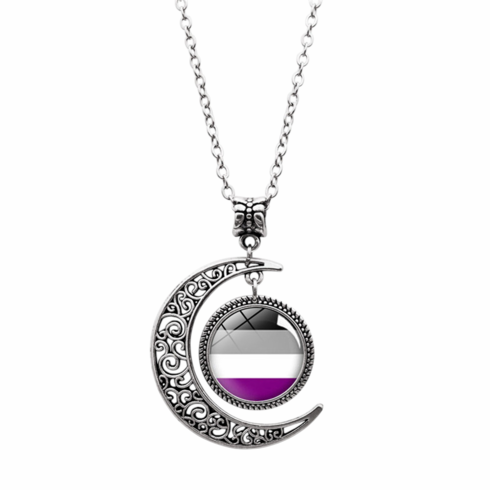 Pendants/Necklaces - Crescent Moon Asexual