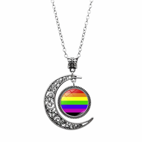 Pendants/Necklaces - Crescent Moon Philly Rainbow