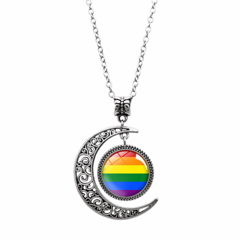 Pendants/Necklaces - Crescent Moon Rainbow Adjustable