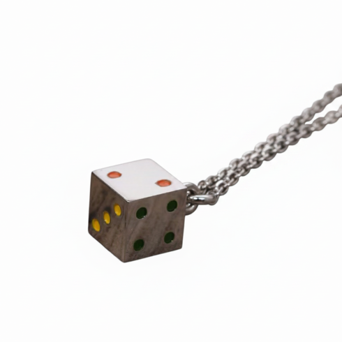 Pendants/Necklaces - Dice Geometric Rainbow Adjustable