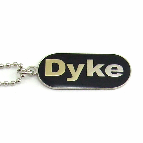 Pendants/Necklaces - Dyke Black Adjustable Dog Tag