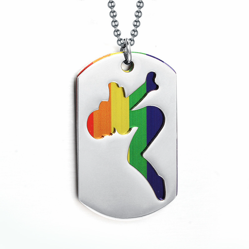 Pendants/Necklaces -  Mudflap Girl Rainbow Adjustable Dog Tag