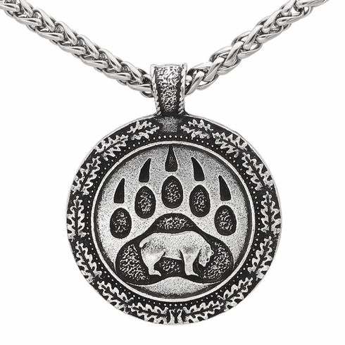 Pendants/Necklaces - Nordic Viking Bear Paw  Silver Adjustable