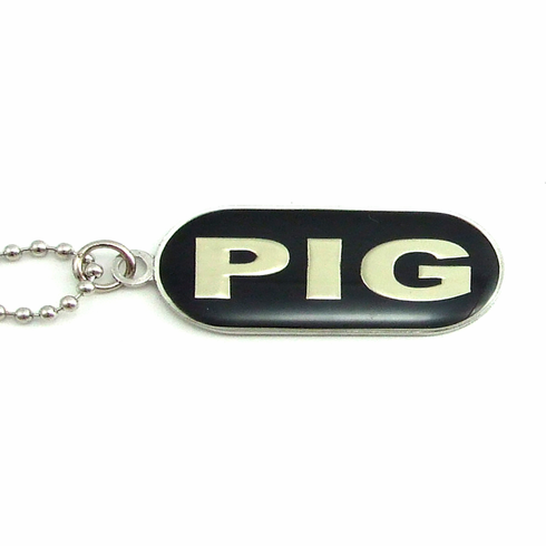 Pendants/Necklaces - Pig Black Adjustable Dog Tag