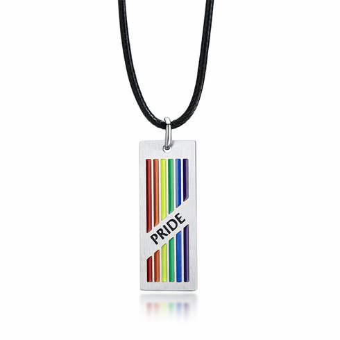 Pendants/Necklaces - Pride Rainbow Adjustable Dog Tag