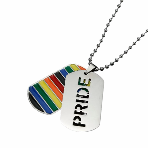 Pendants/Necklaces - Pride Rainbow Adjustable Dog Tag