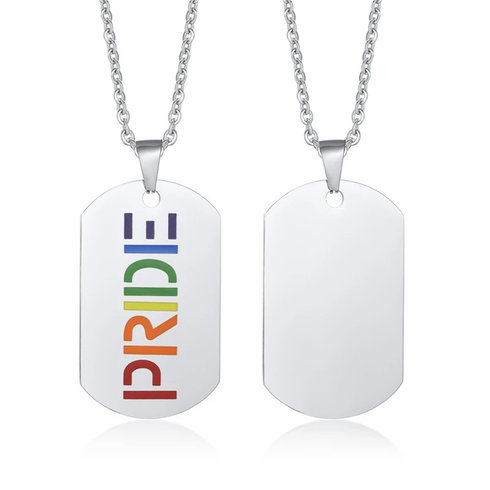 Pendants/Necklaces- Pride Silver Adjustable Dog Tag