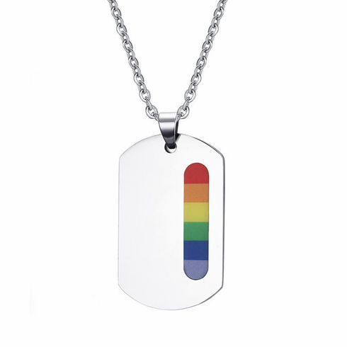 Pendants/Necklaces -  Rainbow Rainbow Adjustable Dog Tag