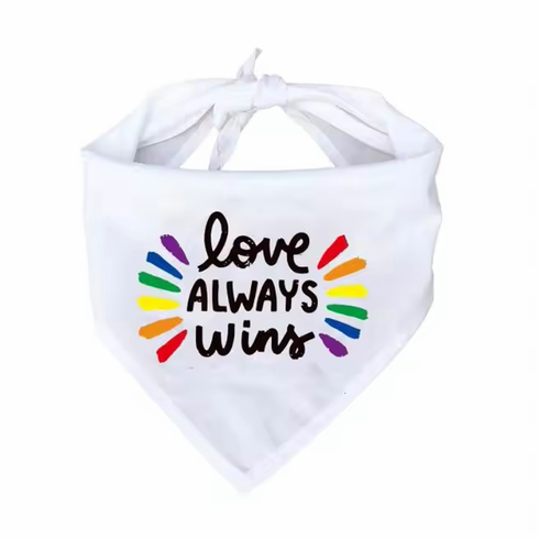 Pet Neck Scarf - Love Wins White 23" x 28"