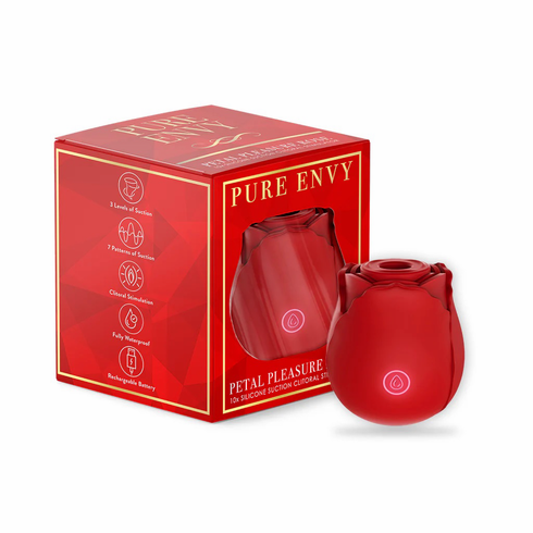 Petal Pleasure Clitoral Stimulator Red 2.7" Silicone