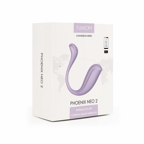 Phoenix Neo 2 Interactive Rechargeable Silicone Bullet Vibrator with Remote  Lavendar 5" Silicone App