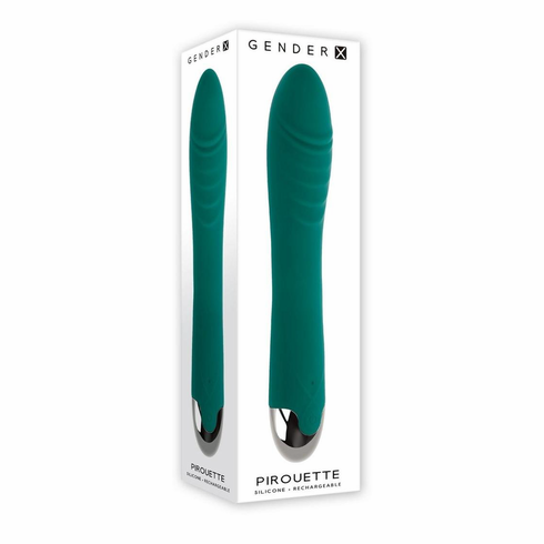 Pirouette Rechargeable Silicone Twirling Vibrator Green 8.1" Silicone
