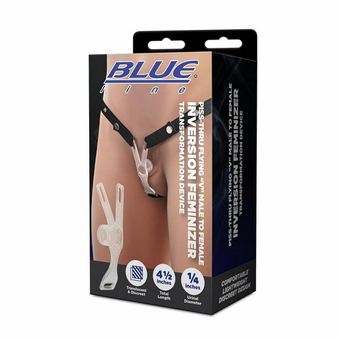 Piss-Thru Flying “V” M2F Inversion Feminizer Transformation Device Clear Adjustable TPE/TPR/ABS