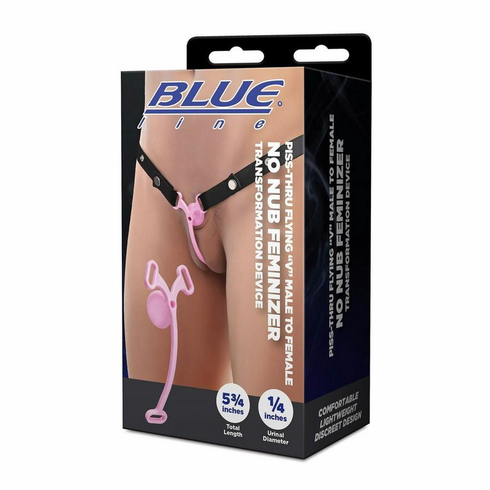 Piss-Thru Flying “V” M2F Inversion Feminizer Transformation Device Pink Adjustable TPE/TPR/ABS