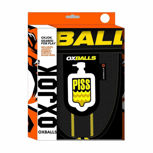 PissPig 3D Rubber Urinal Jockstrap Black/Yellow