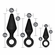 Platinum Silicone Loop Plug Kit -3 pc Set Black Silicone