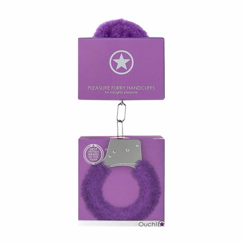 Pleasure Furry Handcuffs Purple One Size