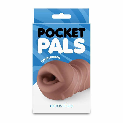 Pocket Pals Mouth Stroker Brown 3.8" TPE/TPR/ABS