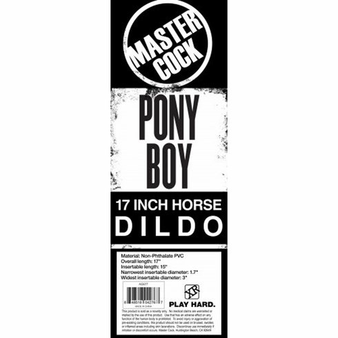 Pony Boy Horse Dildo Black 17" PVC