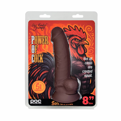 Power of Cock #4-Dual Density Realistic Dildo Brown 8" Silicone