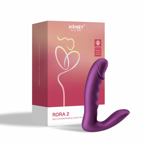 Pressure Sensing App Controlled Rotating G-Spot Vibrator & Clitoral Stimulator Purple 6.1" Silicone App