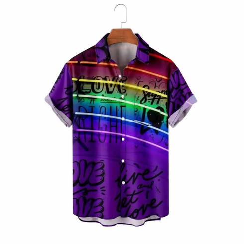 Pride Button Up Shirts Rainbow D2