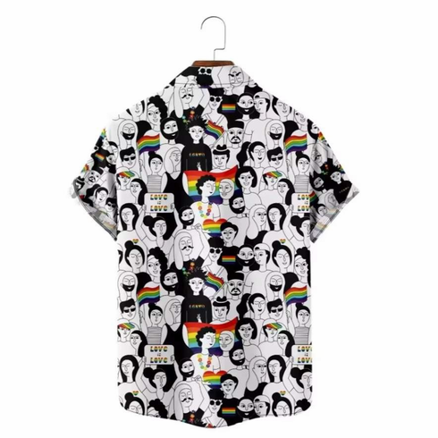 Pride Button Up Shirts Rainbow D4