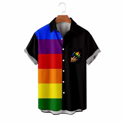 Pride Button Up Shirts Rainbow D5