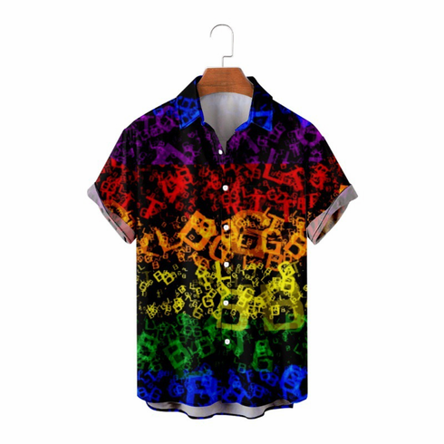 Pride Button Up Shirts Rainbow D9
