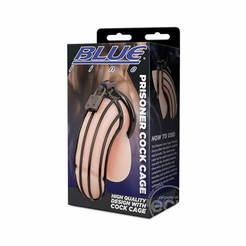 Prisoner Chastity Cock Cage Black One Size Stainless Steel