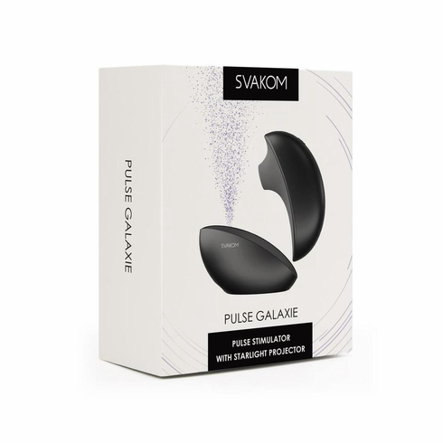 Pulse Galaxie Rechargeable Silicone Clitoral Stimulator with Remote Black 4" Silicone App