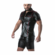 Punch Hole Leatherette Shirt Black/Red